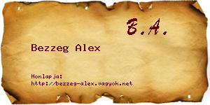 Bezzeg Alex névjegykártya